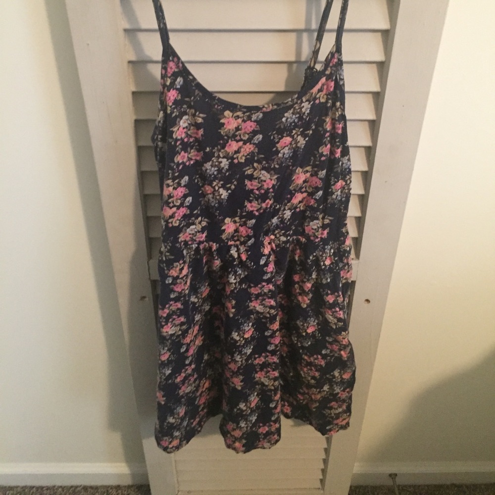 Size large stretchy expandable waist floral dress